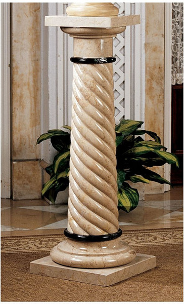 Marble Pedestal - Bottochino Spiraled Solid Marble Column